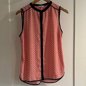 Nautica Pink and Navy Sleeveless Blouse